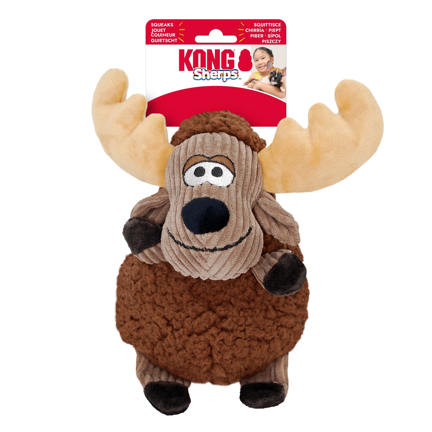 KONG Sherps Llama and Donkey & KONG Sherps Floofs Bighorn, Moose and Sheep Plush Soft Dog Toys