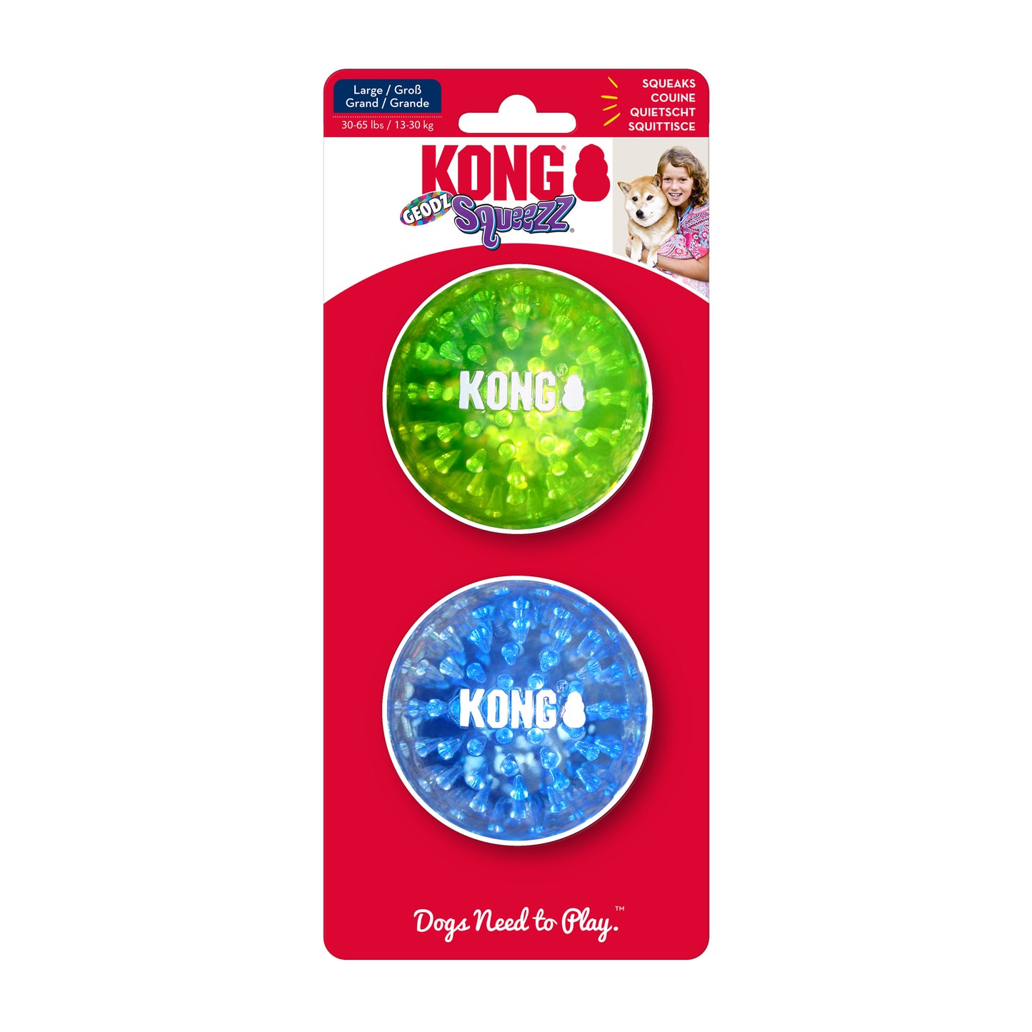 KONG Squeezz Action Balls & KONG Squeezz Geodz Balls