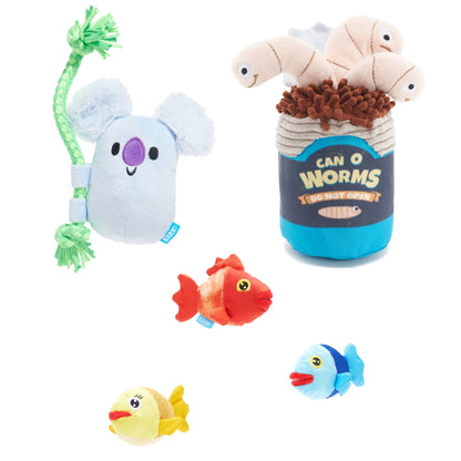 BARK Koa Koala, Live Bait Bites & The Groupers Soft Dog Toys
