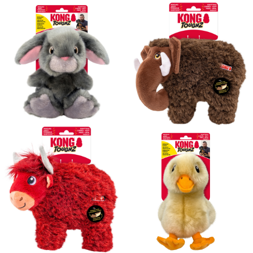 KONG Toughz Bunny, Duck, Highland Cow & Mammoth