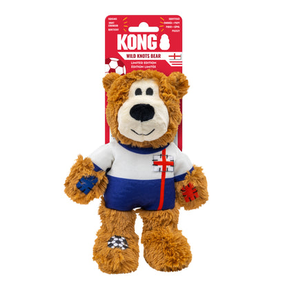 KONG Wild Knots Sports England Bears & Sport Soccer Balls, 4 Sizes World Cup 2026 Limited Edition