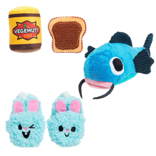 BARK Catfish Claude, Vegemutt Toast & Yippy & Skippy Slippies