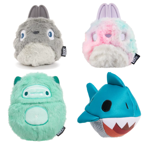BARK Aurora Beast, Great White Dwight, Hare Raiser & Hippie Hopper - Super Chewer - 2 in 1 Dog Toys