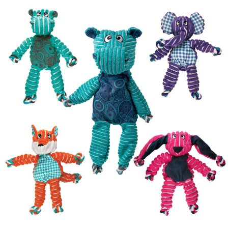KONG Floppy Knots Bunny, Elephant, Fox & Hippo Dog Toys