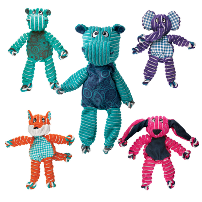 KONG Floppy Knots Bunny, Elephant, Fox & Hippo Dog Toys