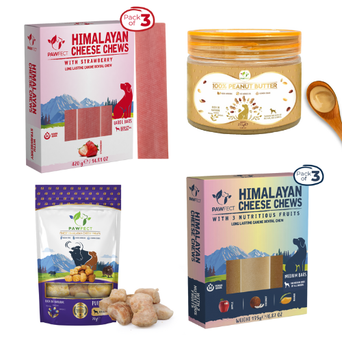 Pawfect Himalayan Cheese Dental Chews Yaks, Puff Bites & Peanut Butter