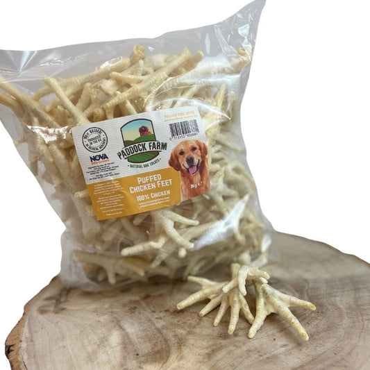 Paddock Farm Puffed Chicken Feet - 1kg